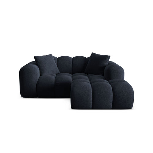 Cosmopolitan Design - Rechter hoekbank Treno 2-zits, chenille marineblauw - 164x180x70cm
