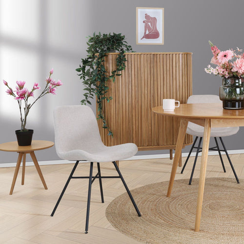 Nolon Noa-Fé Eetkamerstoelen Set van 2 - Beige - Zwarte Poten - vtwonen shop