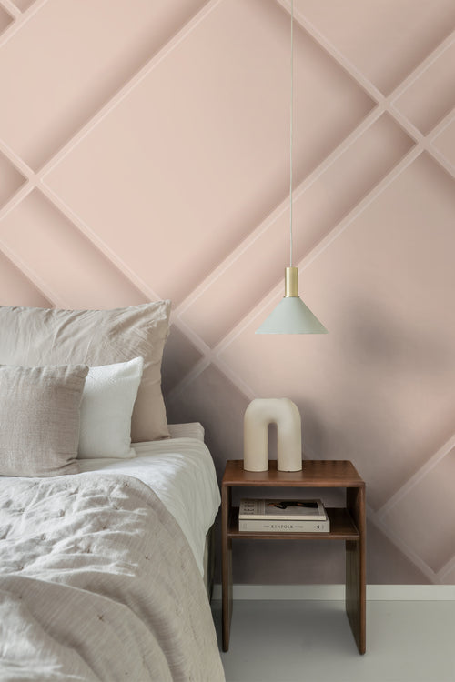 Origin Wallcoverings fotobehang wandpanelen diagonaal oudroze - 2 x 2.79 m - 357335 - vtwonen shop