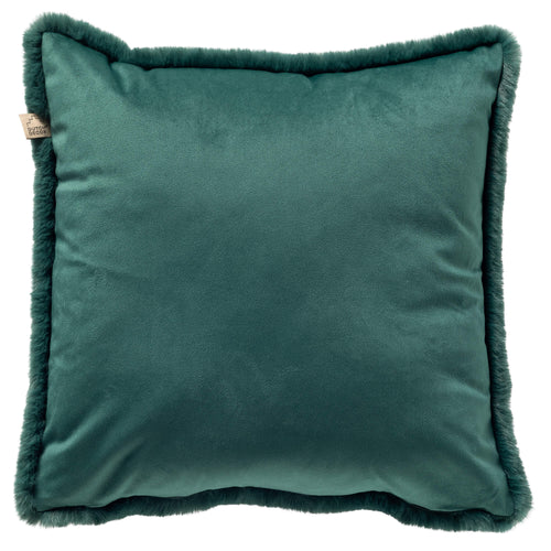 ZAYA - sierkussen 45x45 cm - bontlook - effen kleur - Bayberry - groen