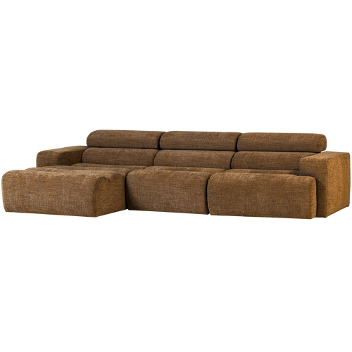 WOOOD chaise longue bank links Novi - Polyester - Karamelbruin Melange - vtwonen shop
