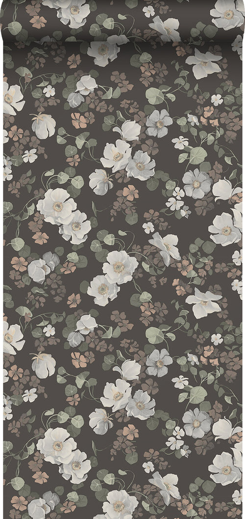 Borastapeter behang bloemen grijs - 53 cm x 10.05 m - 660285 - vtwonen shop