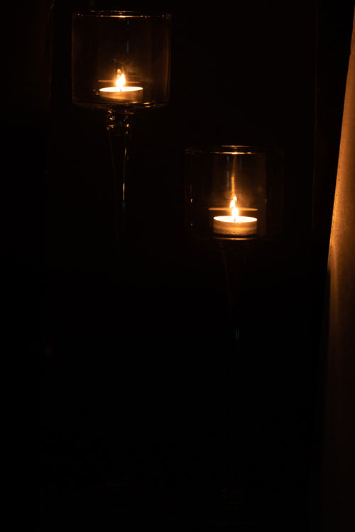 J-Line windlicht Op Voet - glas - transparant - large - vtwonen shop