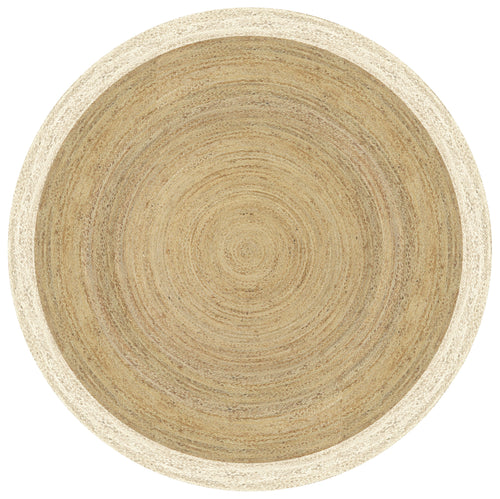 Mrcarpet jute vloerkleed - naturel/wit - Ø 300 cm