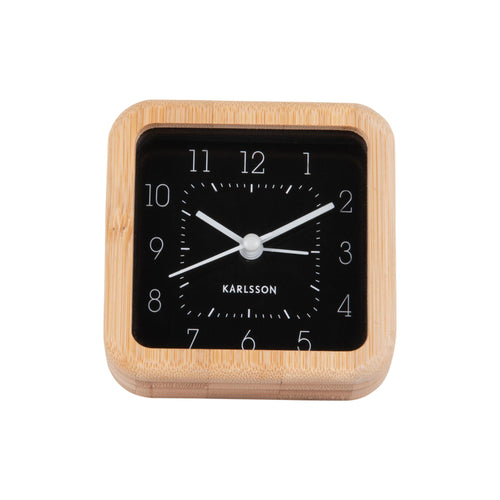 Karlsson wekker Neat Square - zwart - 9x9x9cm