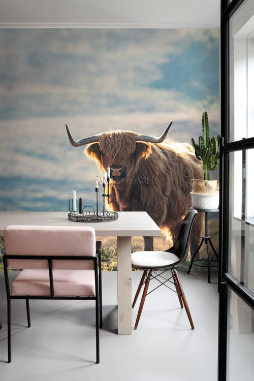 Sanders & Sanders fotobehang schotse hooglander meerkleurig - 300 x 279 cm - 950002