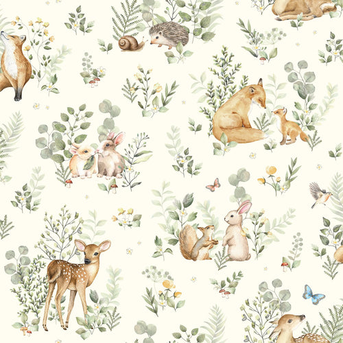 Sanders & Sanders behang bosdieren beige, groen en bruin -  - 641103