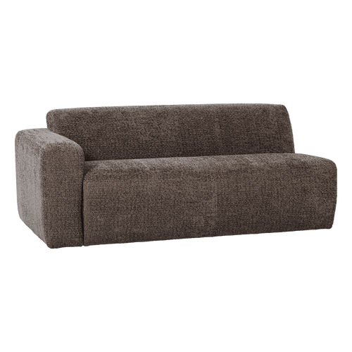 WOOOD 2-zits bank arm links Mojo Base - Wollig - Bruin - 74x185x97