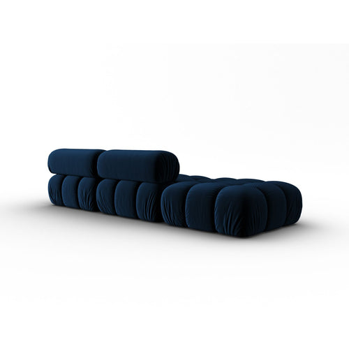 Cosmopolitan Design - Linker modulaire bank Cortina 4-zits, flueel koningsblauw - 94x282x70cm