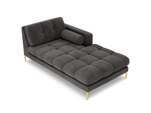 Cosmopolitan Design rechter chaise longue Bali flueel, donkergrijs - 185x102x75cm