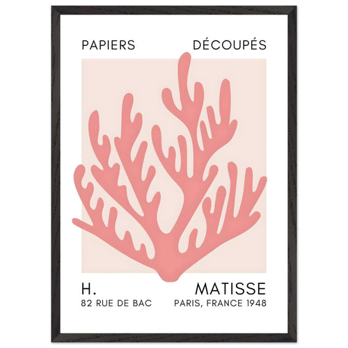 Artfulprints Poster met Lijst Matisse – Coral harmony taupe   - 50x70 cm - Taupe