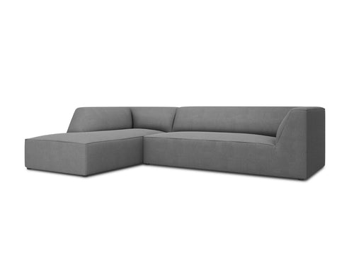 Micadoni linker hoekbank Ruby 4-zits, structurele stof, grijs - 180x273x69cm