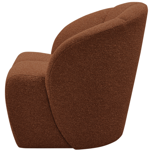 WOOOD draaifauteuil Mojo - Bouclé - Roest Bruin Melange - 75x68x77 cm - vtwonen shop