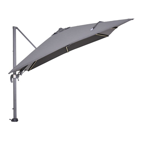 Garden Impressions zweefparasol Lumen LED donker grijs doek - 300x300 cm - vtwonen shop