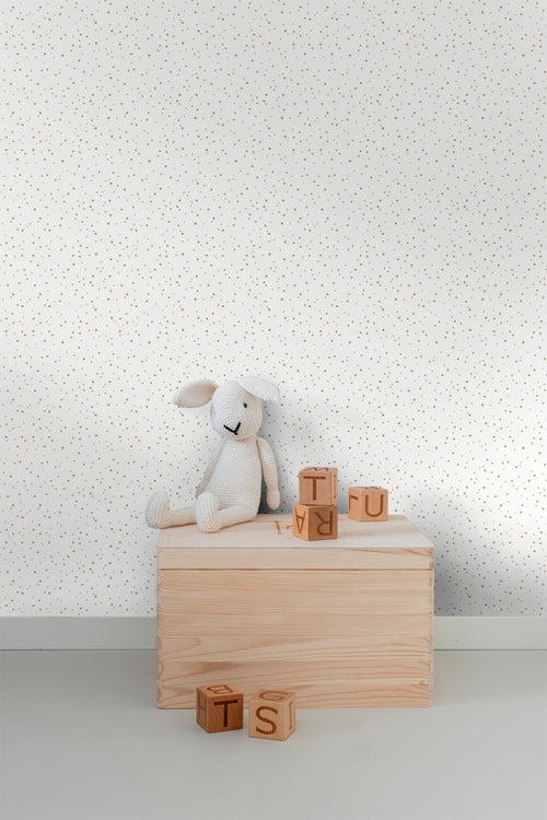 Sanders & Sanders behang sterretjes wit en goud - 53 cm x 10 m - 640298