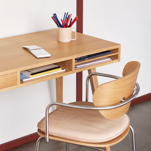 Hübsch eetkamerstoelkussen Arch - leer - 44x44xh5cm - vtwonen shop