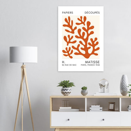 Artfulprints  Matisse – Coral shadows orange   poster 50x70 cm - vtwonen shop