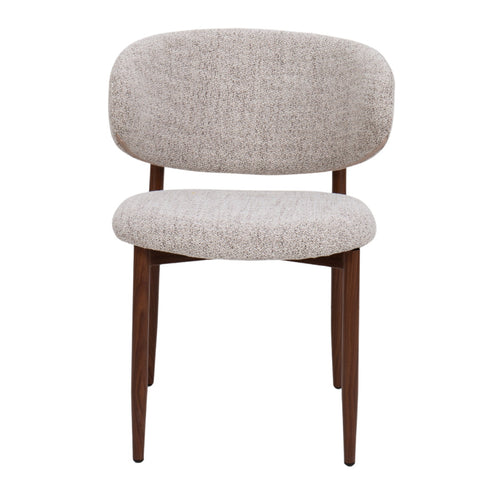 DÉJA Living Eetkamerstoel Jessie - Taupe/Walnoot - Set van 2