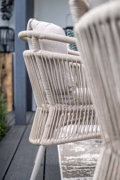 Garden Impressions Prato tuinstoelen set van 4 taupe rope