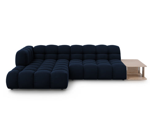 Cosmopolitan Design Modulaire hoekbank links Sky 4-zits, flueel, koningsblauw - 162x297x70cm