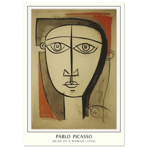 Artfulprints Poster Pablo Picasso - Head of a woman   - 30x40 cm - Bruin