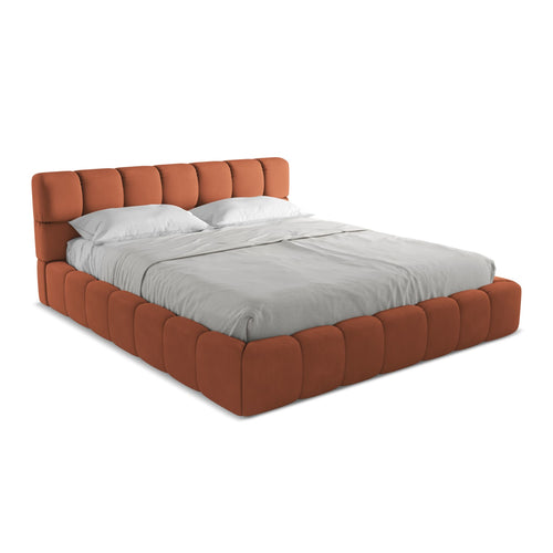 LaMiaSofa Bed met opbergruimte Roma - Chenille - Terracotta - 200x228x82