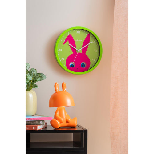 Karlsson wandklok Peekaboo Bunny - groen - Ø30.8cm - vtwonen shop