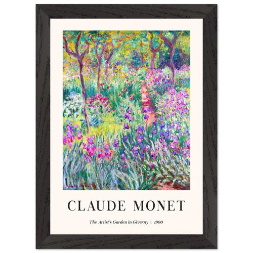 Artfulprints Poster met Lijst Claude Monet - The artist's garden in Giverny   - A4 21x29.7 cm - Meerkleurig