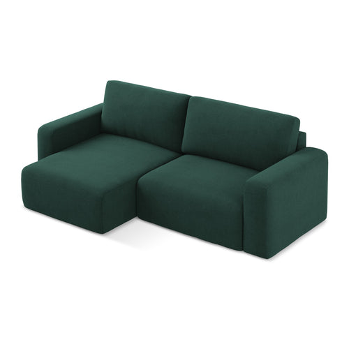 LaMiaSofa hoekbank links Ostia - textuurstof - flessengroen - 244x149x79