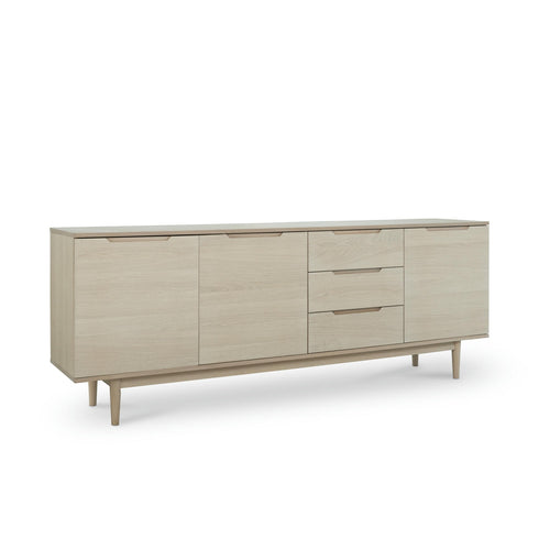 Furnhouse 4-deurs dressoir Kerteminde - Witte olie - MDF, eikenfineer - 45x213x80