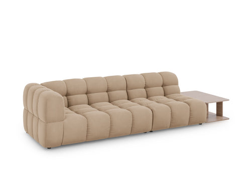 Cosmopolitan Design Rechte modulaire bank Sky 4-zits, flueel, zand - 102x297x70cm