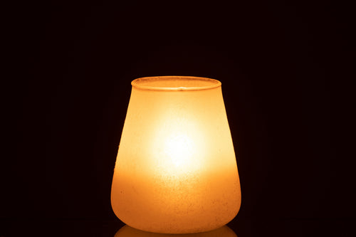 J-Line windlicht Poeder - glas - roze - medium - vtwonen shop