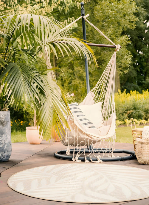 AFK Living vloerkleed Havana - voor binnen en buiten - beige - 120 x 120 cm