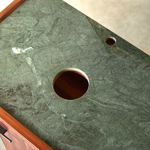 Tikamoon Wastafelkast van massief palissander en marmer 80 cm - Bruin - vtwonen shop