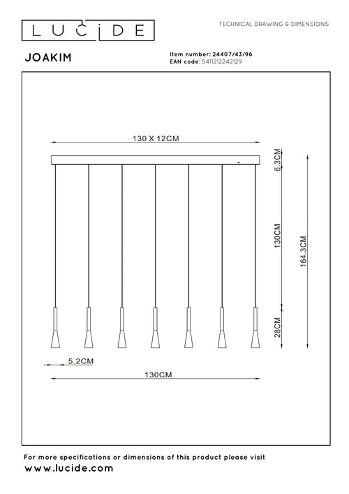 Lucide hanglamp JOAKIM - Geïntegreerde LED - Koffie - vtwonen shop