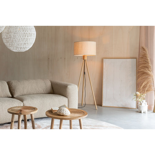 Zuiver Fan Vloerlamp/ Staande driepoot lamp Bamboo - Wit