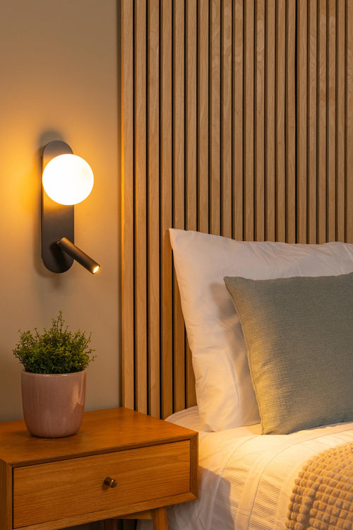 Lucide bedlamp KELLY - Geïntegreerde LED - Zwart - vtwonen shop