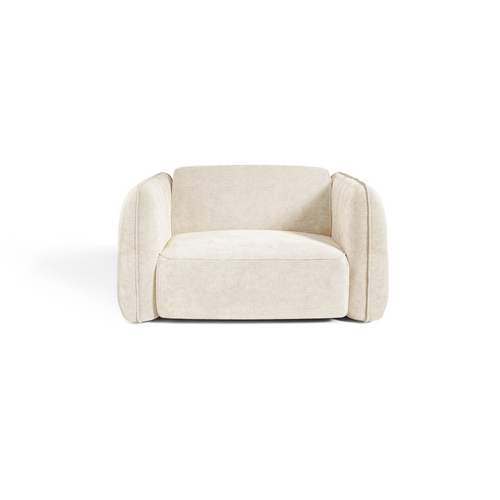 Premium Interiors - Fauteuil LOMI - gewaafd fluweel crème 118cm