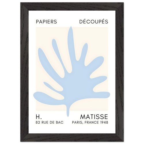 Artfulprints Poster met Lijst Matisse – Coral drift light blue   - A4 21x29.7 cm - Blauw
