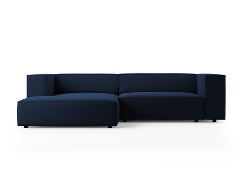 Cosmopolitan Design linker hoekbank Arendal 3-zits, flueel, koningsblauw - 166x224x70cm