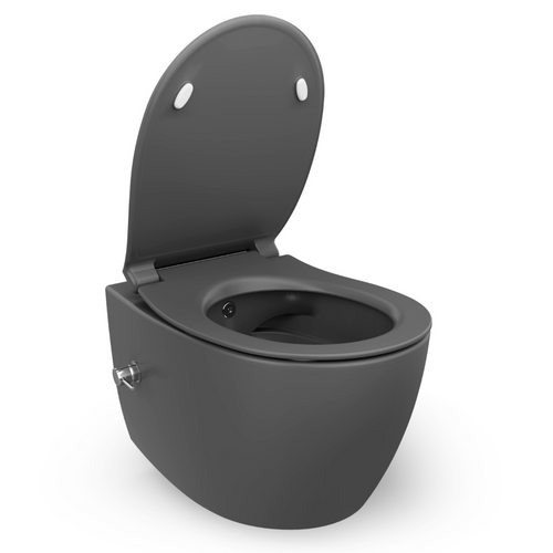 Isvea Wc Toilet Badkamer Hangend Bidet Antraciet Inclusief Softclose Toiletbril - vtwonen shop