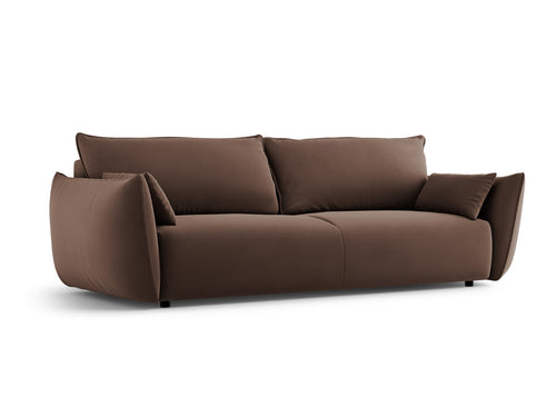 Cosmopolitan Design Slaapbank met opbergdoos Matera 3-zits, flueel chocolade - 108x240x86cm