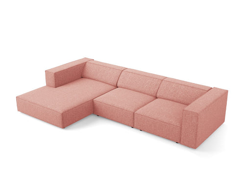 Cosmopolitan Design linker hoekbank Arendal 4-zits, chenille, roze - 166x284x70cm