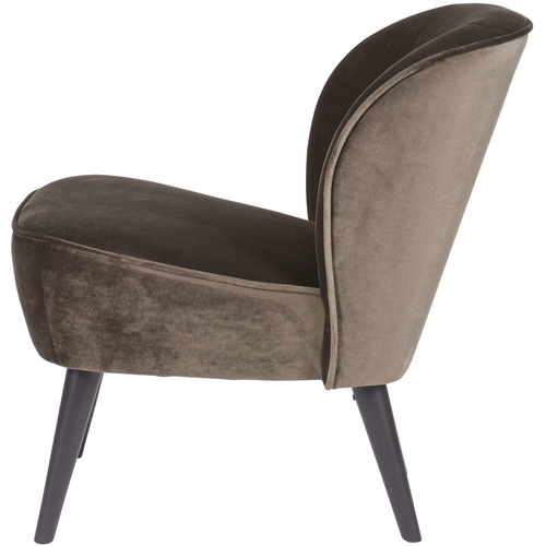 WOOOD fauteuil Sara - Velvet - Warm Groen - 71x59x70 - vtwonen shop