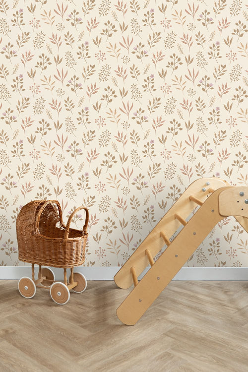 ESTAhome behang bloemmotief in Scandinavische stijl beige - 53 cm x 10.05 m - 139738