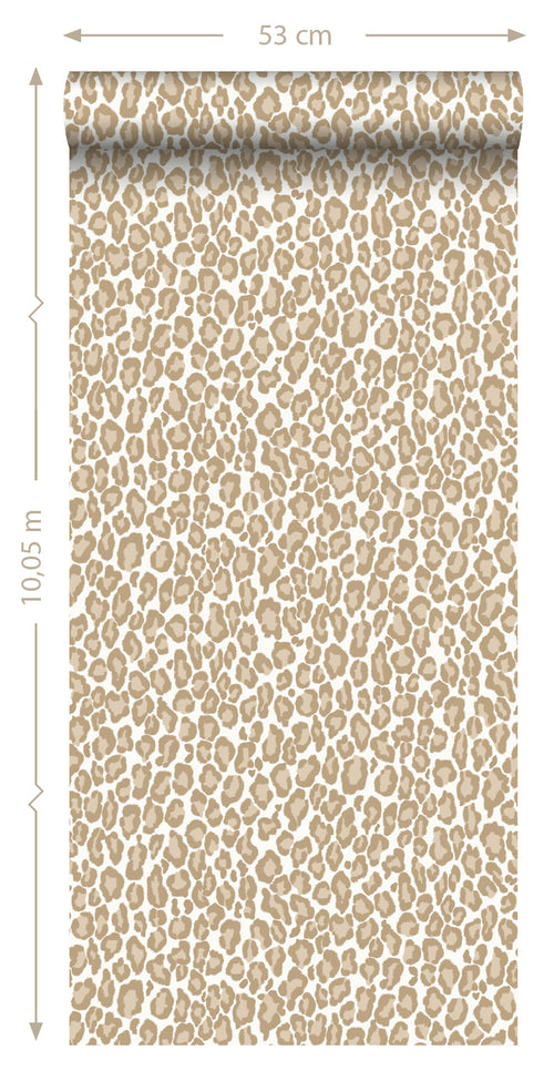 ESTAhome behang panterprint donker beige - 53 cm x 10.05 m - 139151