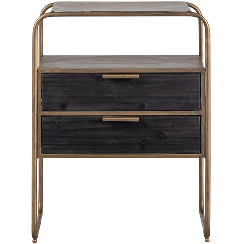 BePureHome nachtkastje Polite - Metaal/hout - Antique Brass - 62x45x38 - vtwonen shop