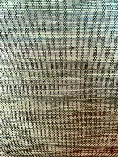 Behang Sisal groen blauw mix zilver metallic