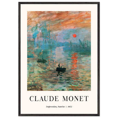 Artfulprints Poster met Lijst Claude Monet - Impression sunrise   - 70x100 cm - Meerkleurig