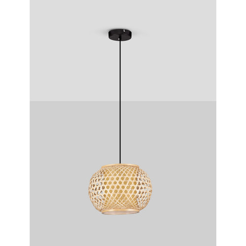 Nova Luce ASMA Hanglamp met draadframe van 30 cm, zandkleurig zwart, E27 fitting, 1x12W